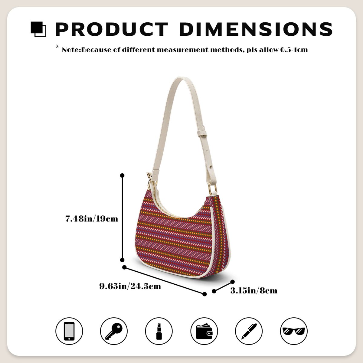 Métis Sash Print Crescent Shoulder Bag