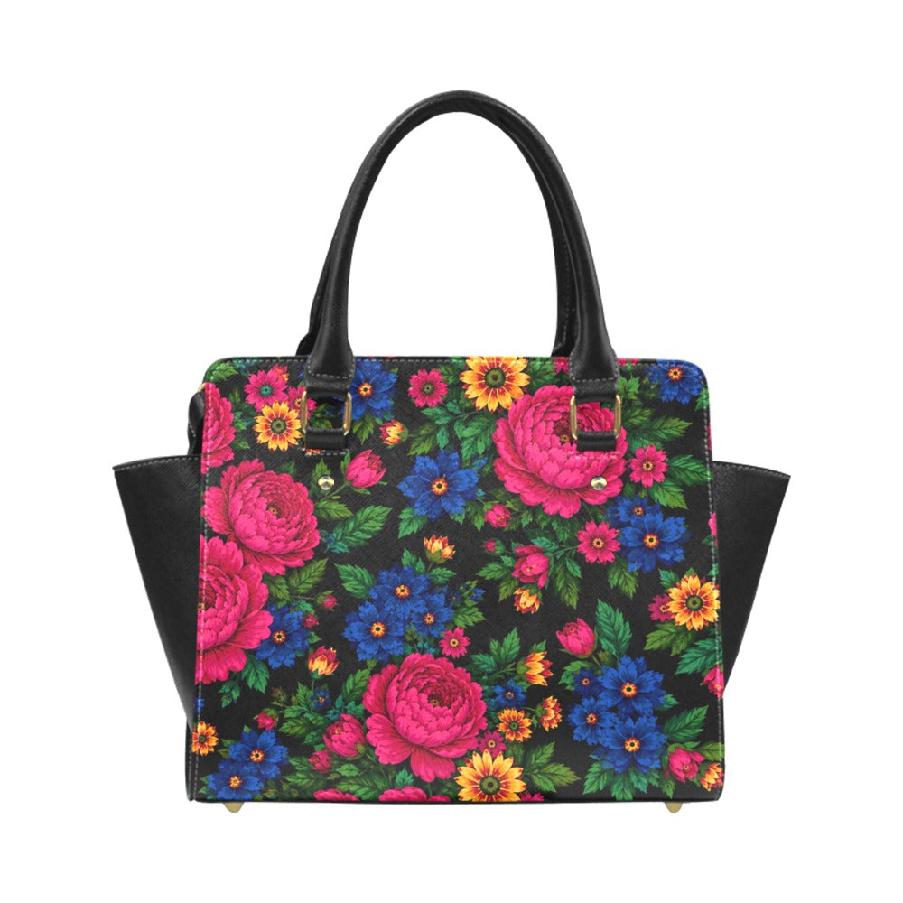 Midnight Kokum Floral Classic Shoulder Handbag
