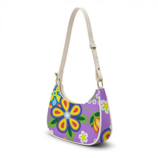 Lavender Meadow Crescent Shoulder Bag