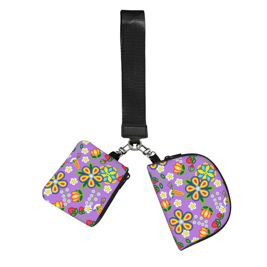 Lavender Meadow Dual Pouch Wristlet Wallet