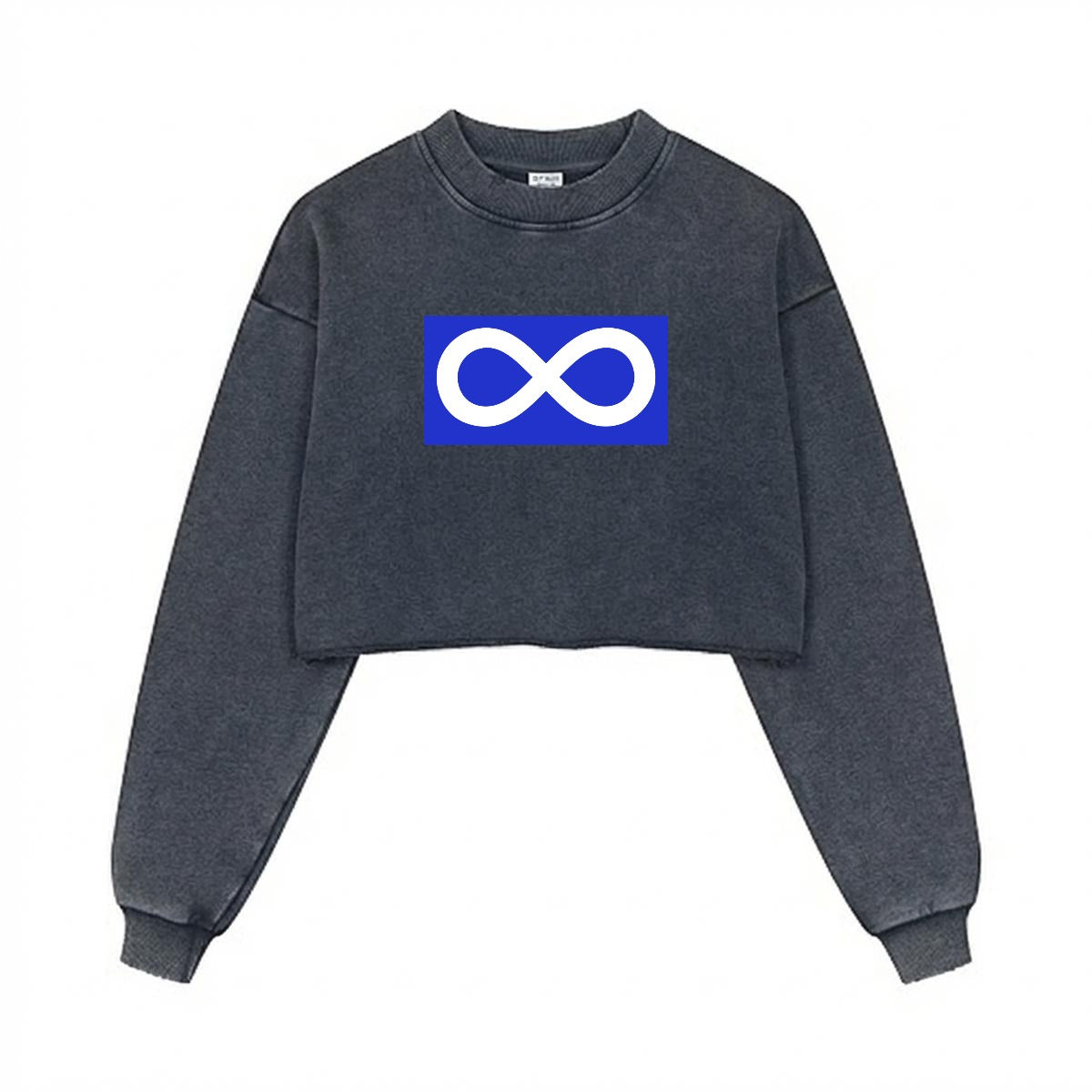 Infinity Cropped Distressed Sweatshirt