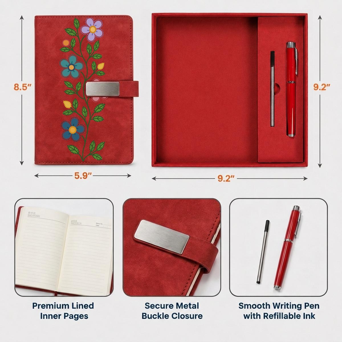 Métis Floral Vine Notebook Set