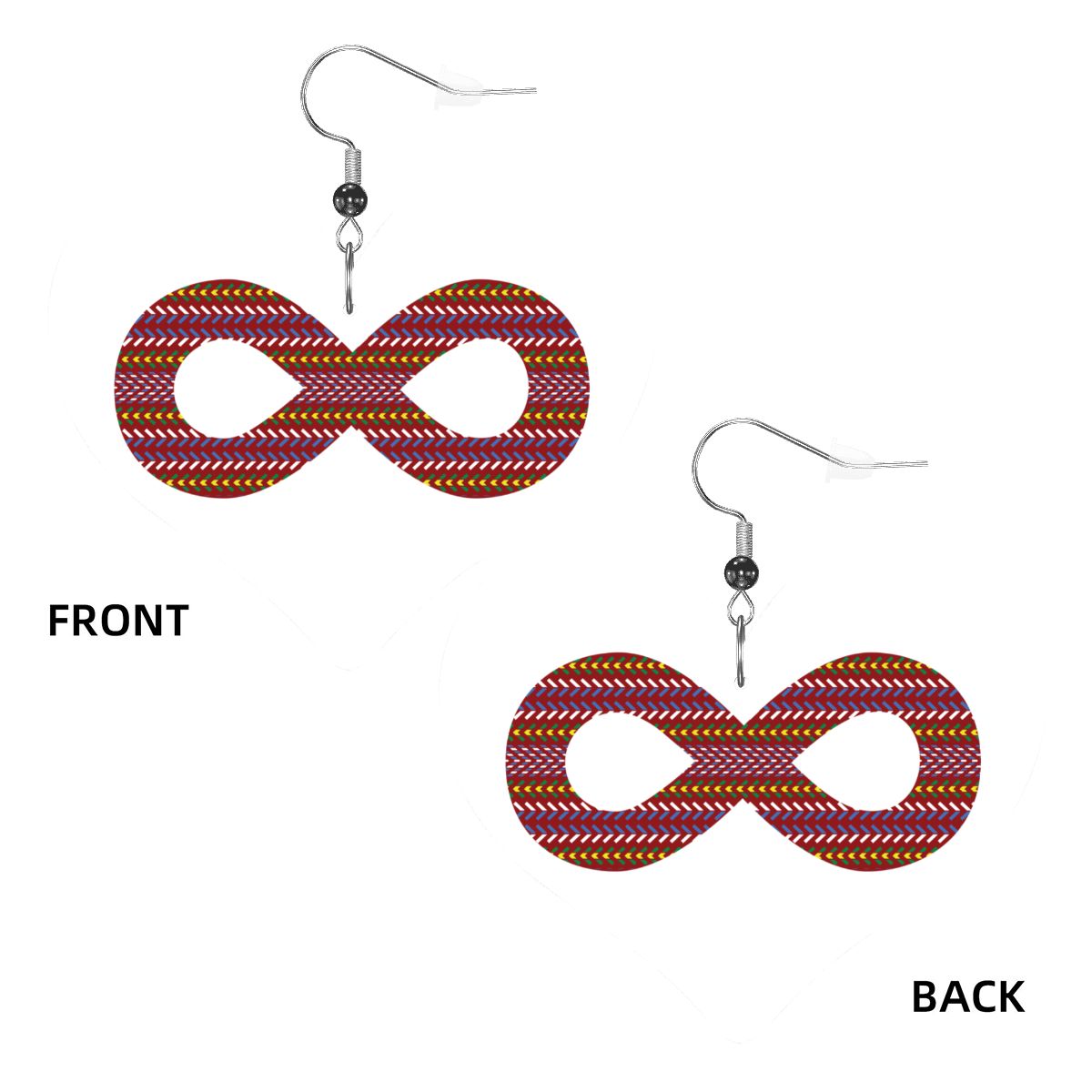 Métis Infinity Sash Heart Leather Earrings