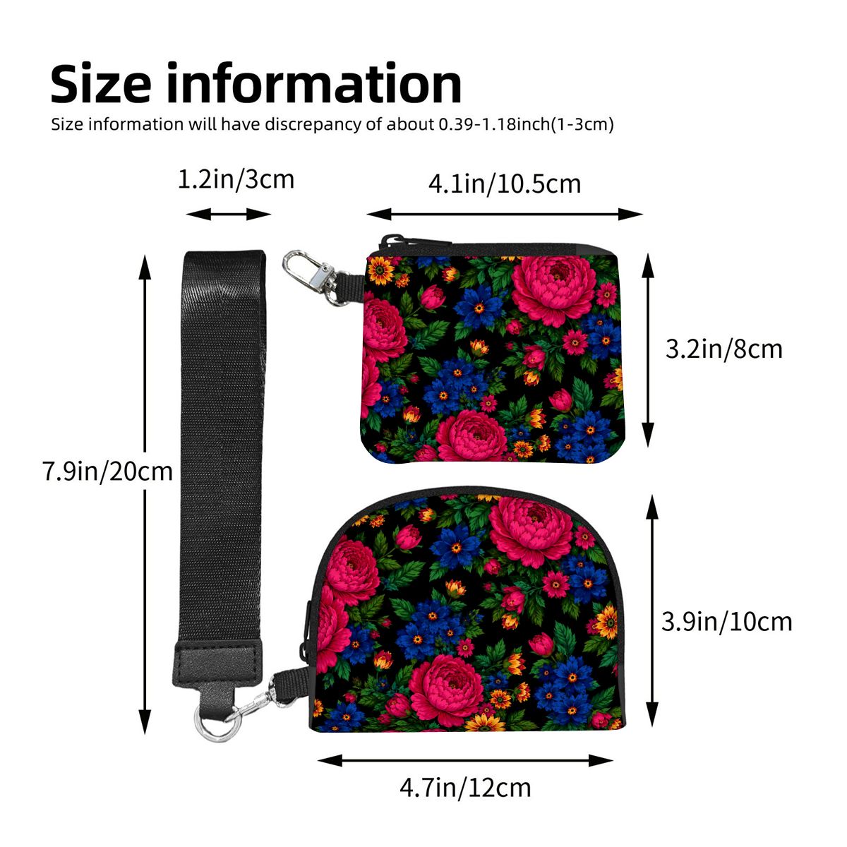 Midnight Kokum Floral Dual Pouch Wristlet Wallet