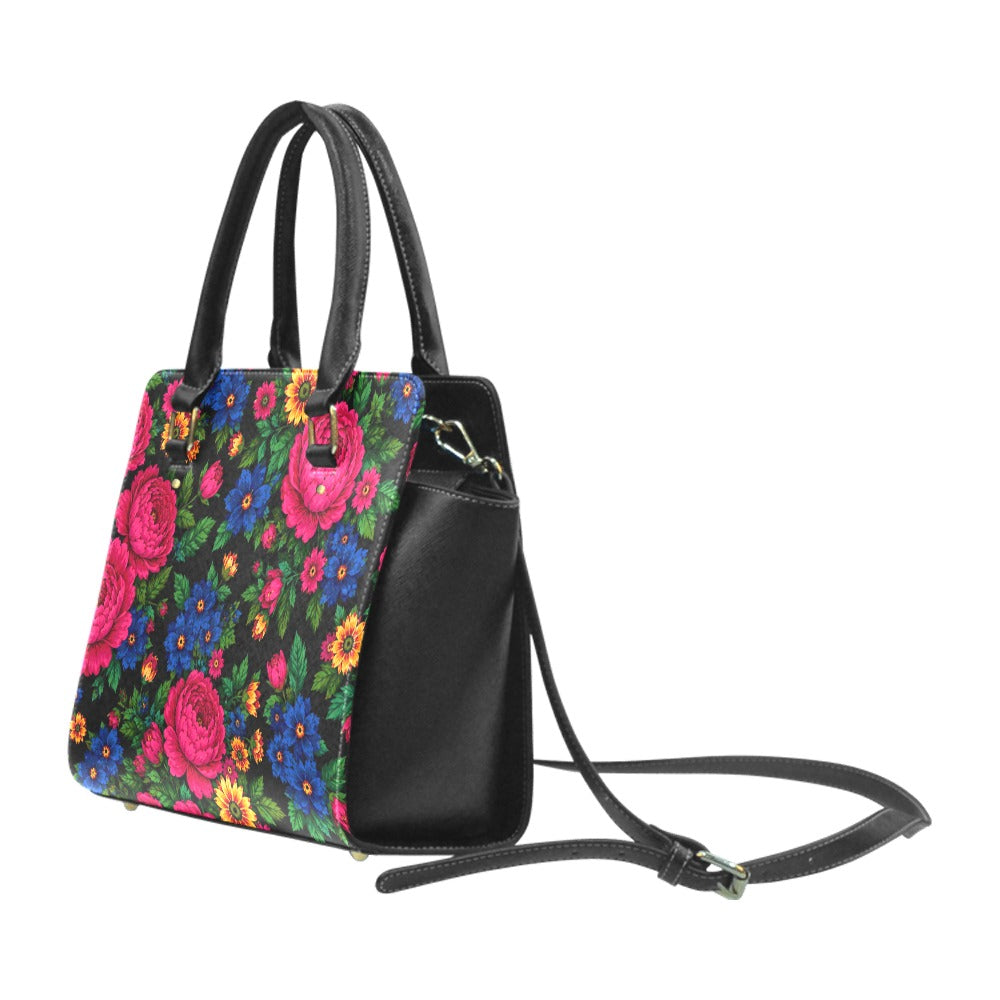Midnight Kokum Floral Classic Shoulder Handbag