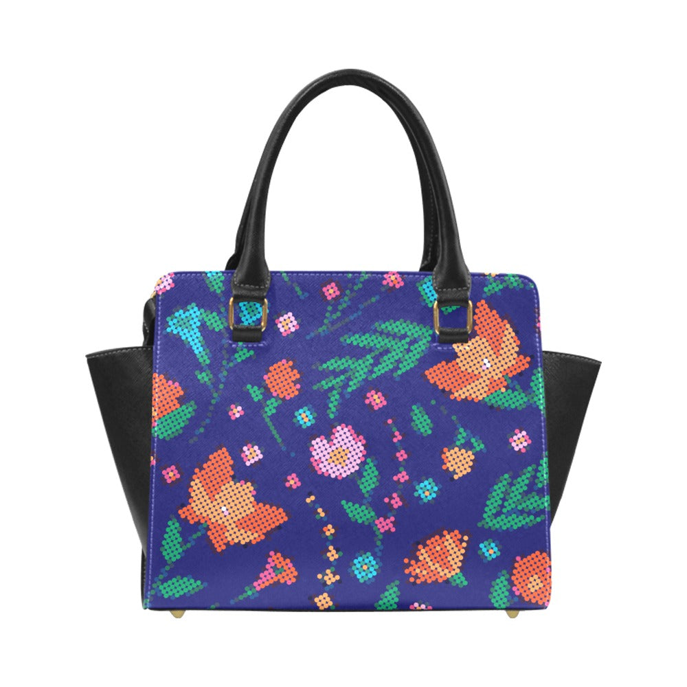 Métis Dotted Floral Classic Shoulder Handbag