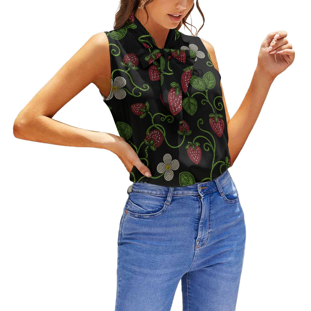 Wild Strawberry Sleeveless Tie Front Top