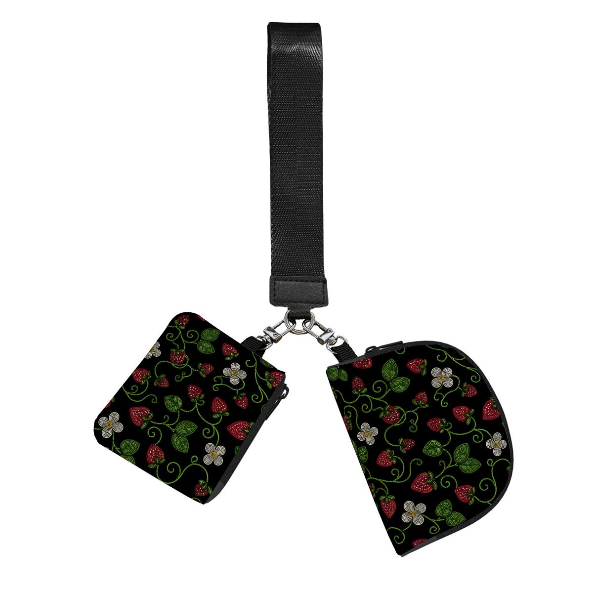 Wild Strawberry Dual Pouch Wristlet Wallet