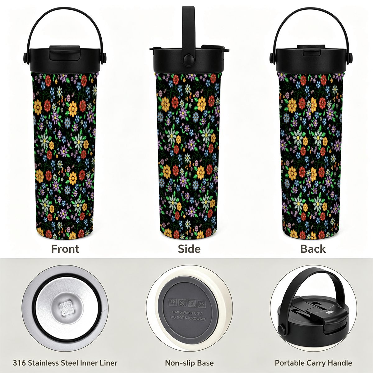 Prairie Garden Tea Infuser Tumbler – 20 oz