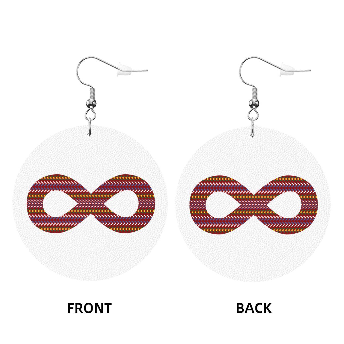 Métis Infinity Sash Round Leather Earrings