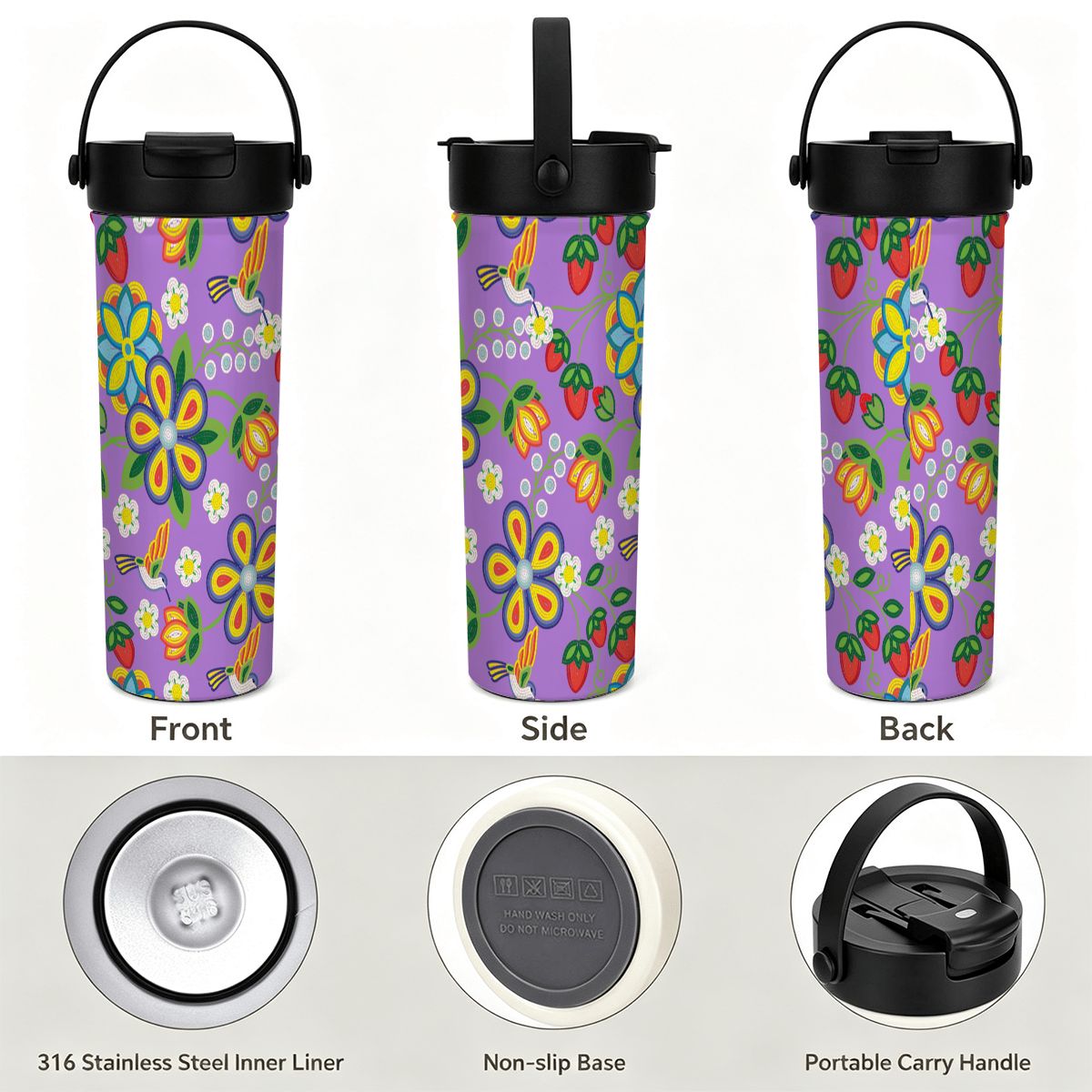 Lavender Meadow Tea Infuser Tumbler – 20 oz