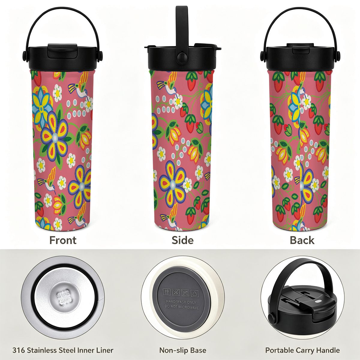 Blush Meadow Tea Infuser Tumbler – 20 oz