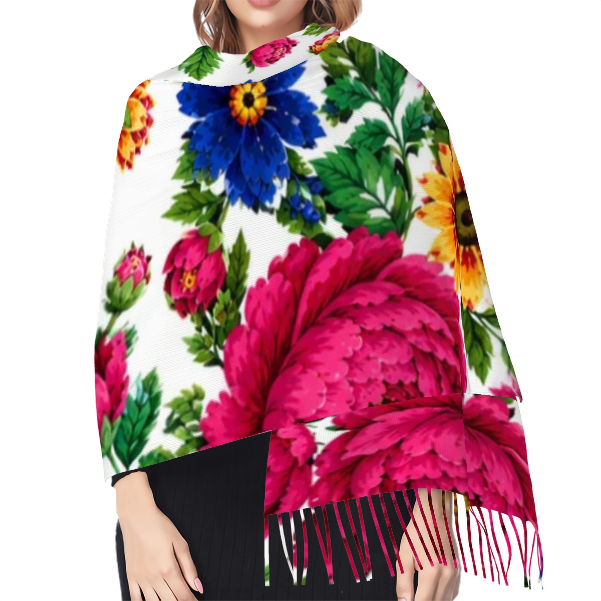 Snow Kokum Floral Infinity Scarf