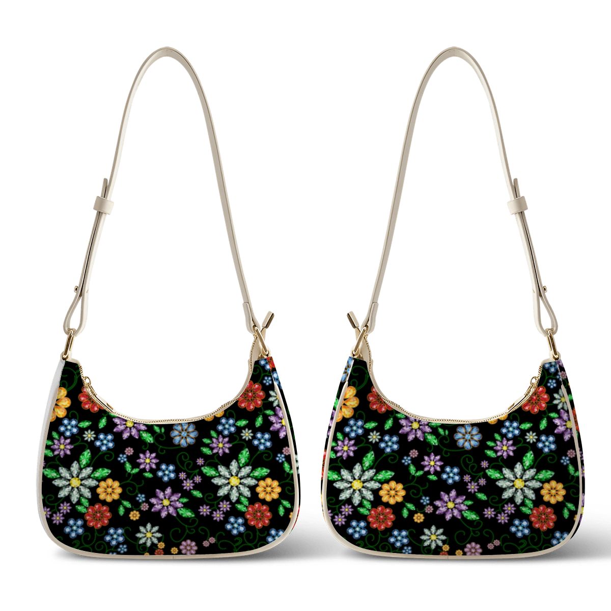 Prairie Garden Crescent Shoulder Bag