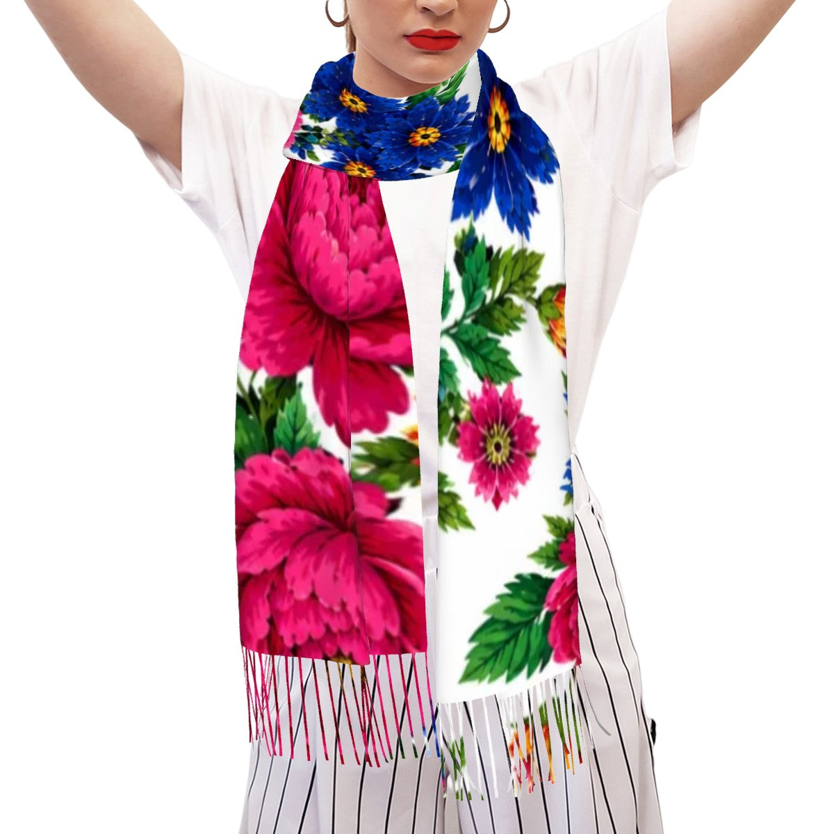 Snow Kokum Floral Infinity Scarf
