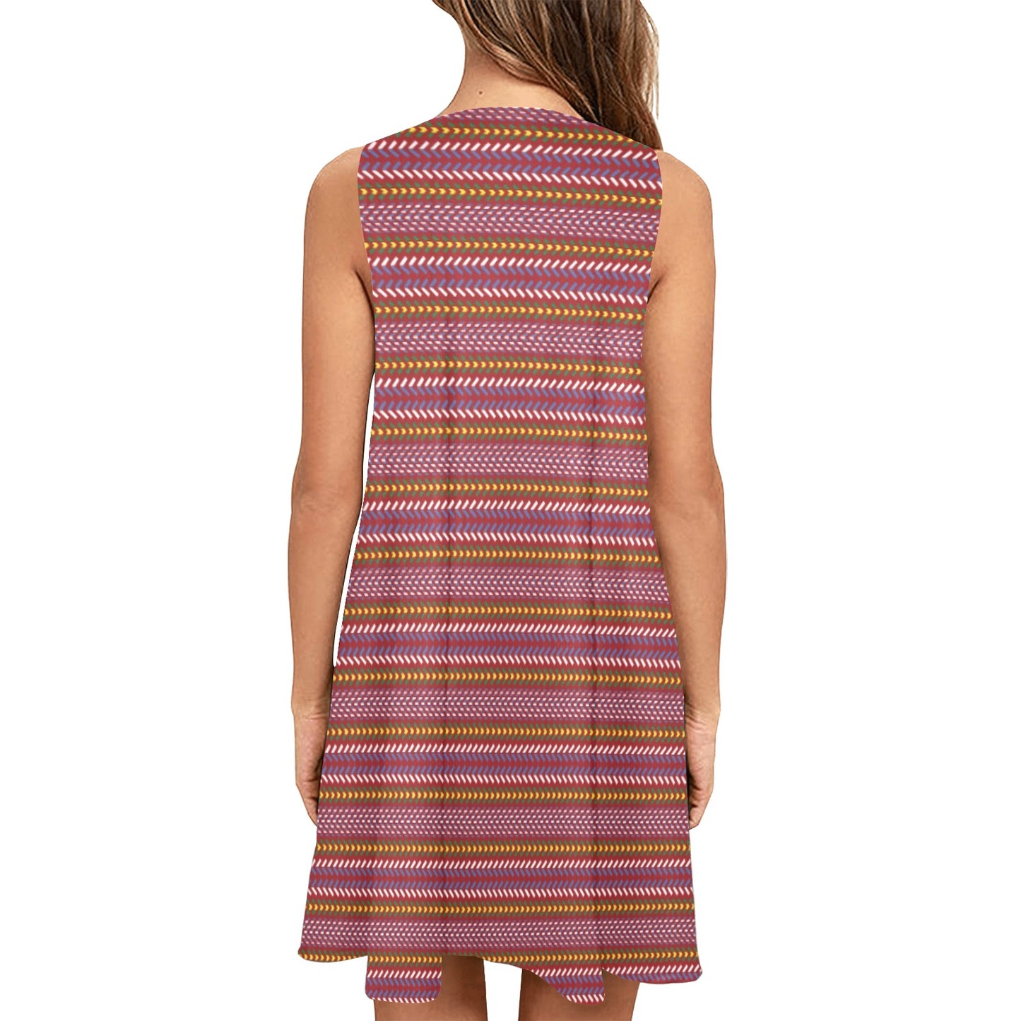 Métis Sash Print Sleeveless Pocket Dress