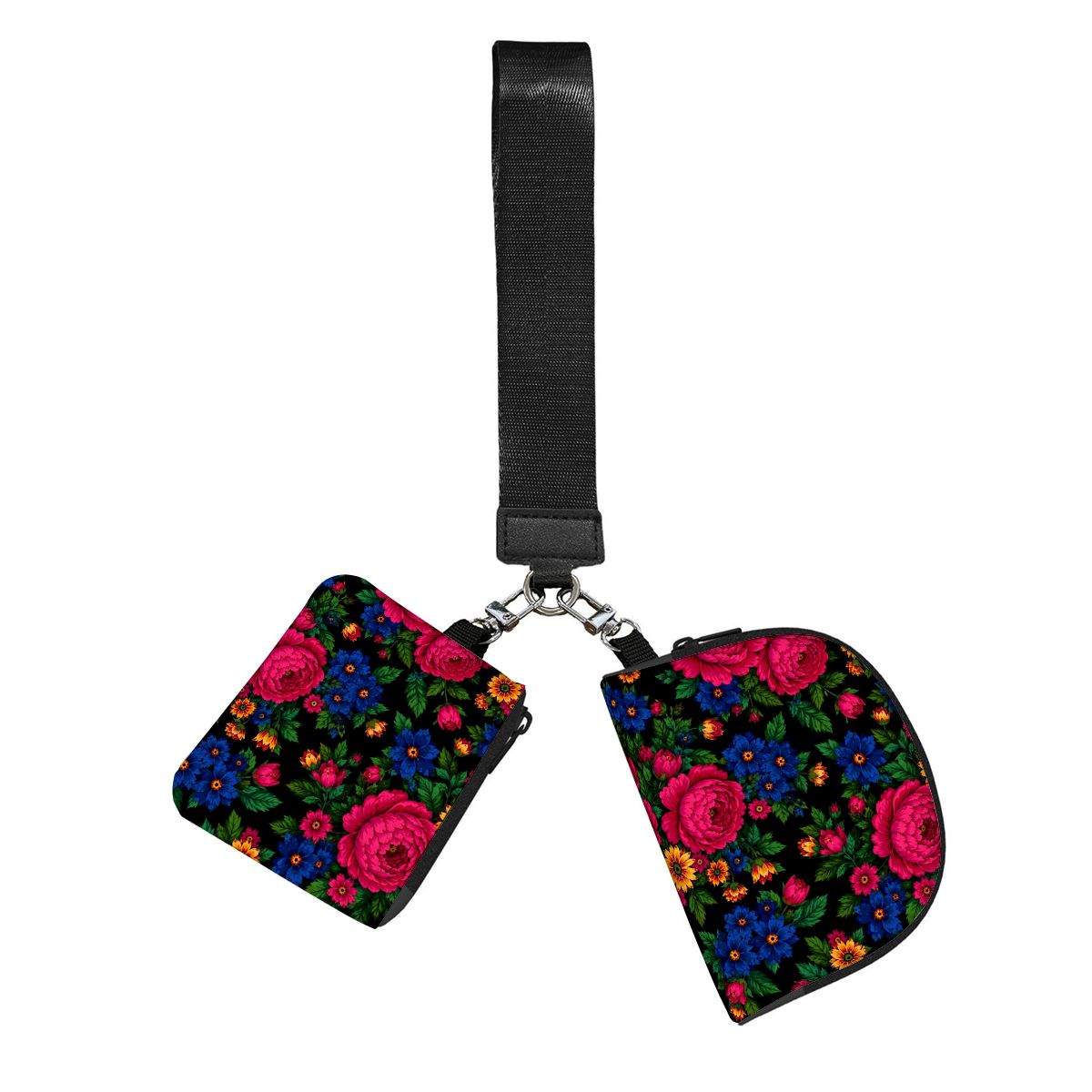 Midnight Kokum Floral Dual Pouch Wristlet Wallet