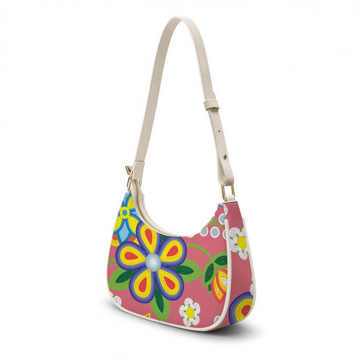 Blush Meadow Crescent Shoulder Bag