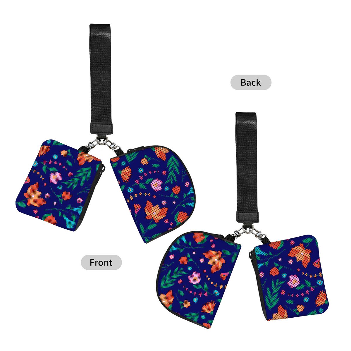 Métis Dotted Floral Dual Pouch Wristlet Wallet