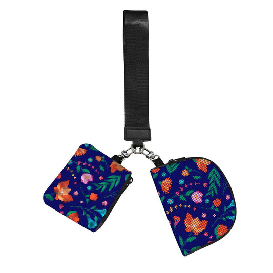 Métis Dotted Floral Dual Pouch Wristlet Wallet