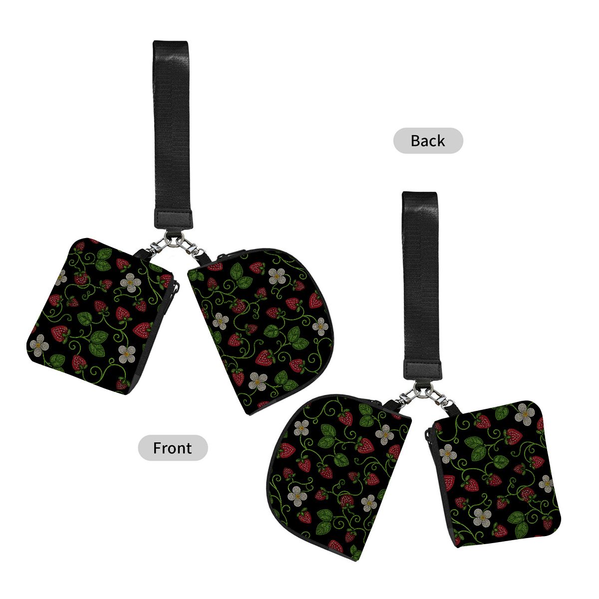 Wild Strawberry Dual Pouch Wristlet Wallet
