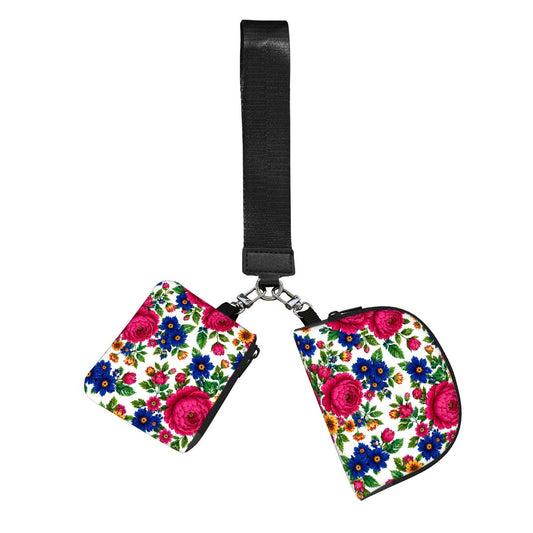 Snow Kokum Floral Dual Pouch Wristlet Wallet