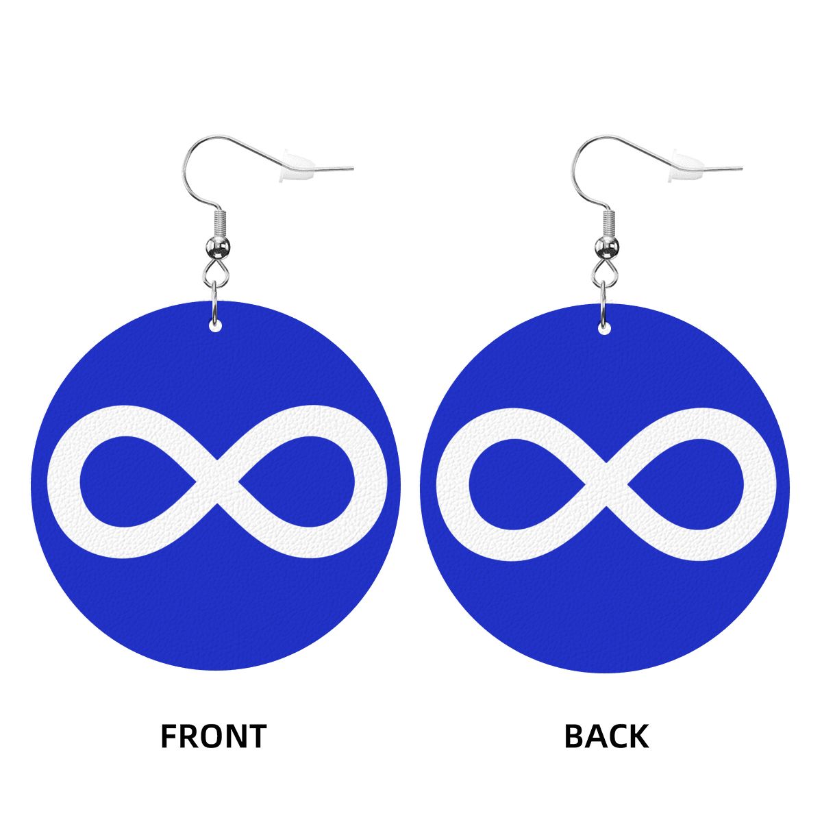 Métis Infinity Round Leather Earrings