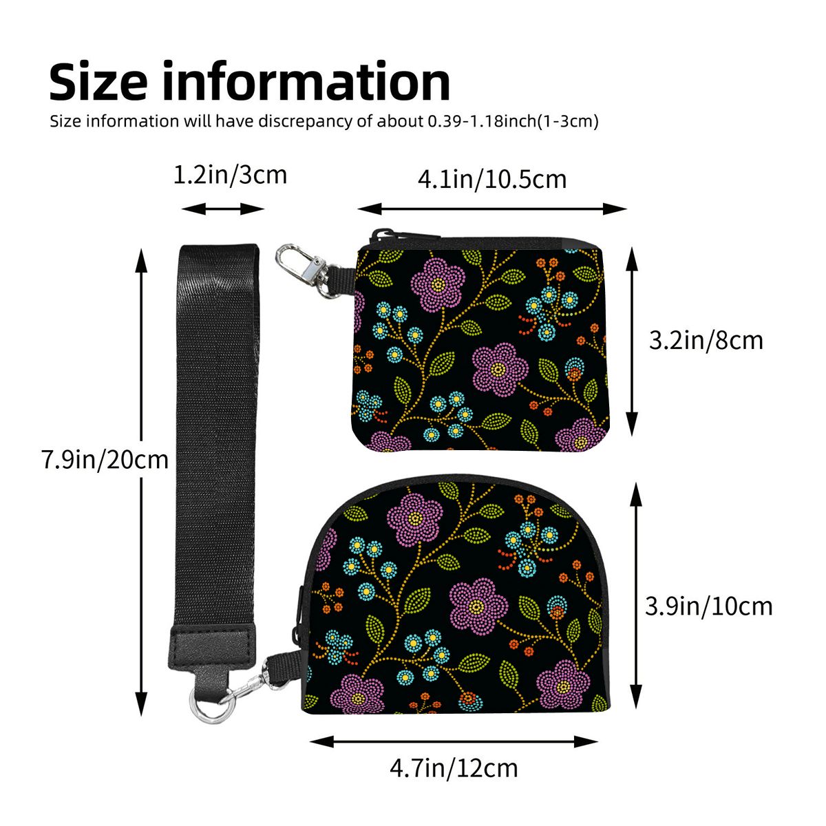 Prairie Bloom Dual Pouch Wristlet Wallet