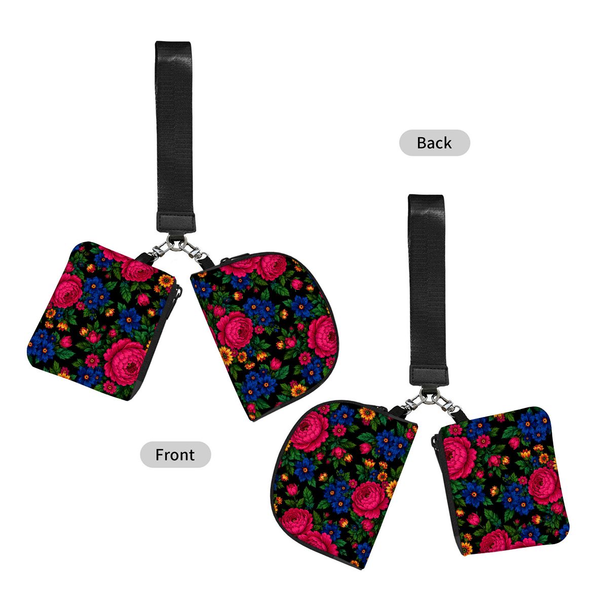 Midnight Kokum Floral Dual Pouch Wristlet Wallet