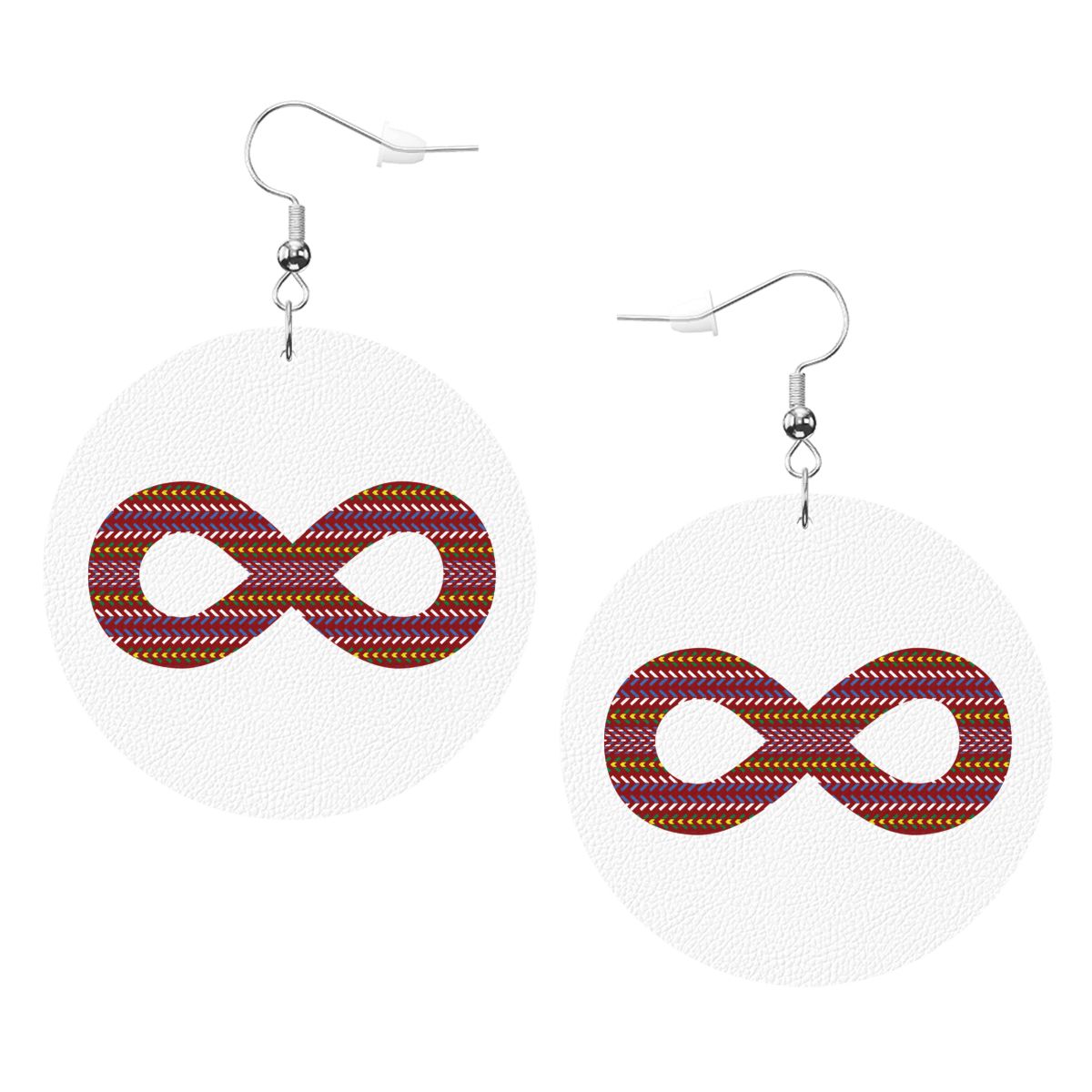 Métis Infinity Sash Round Leather Earrings