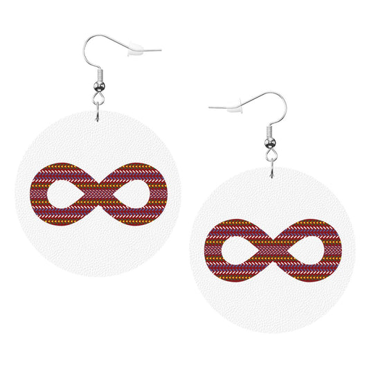 Métis Infinity Sash Round Leather Earrings