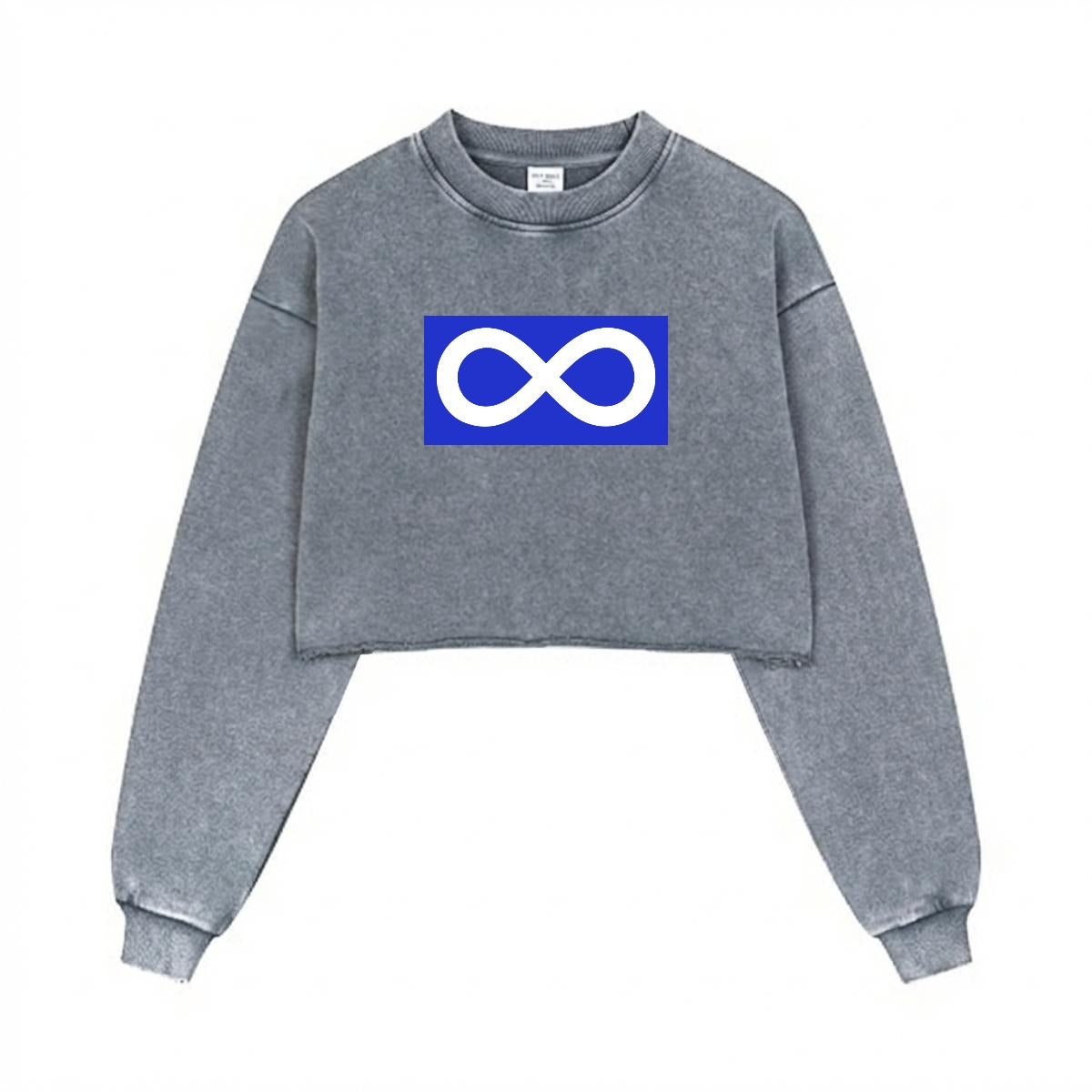 Infinity Cropped Distressed Sweatshirt
