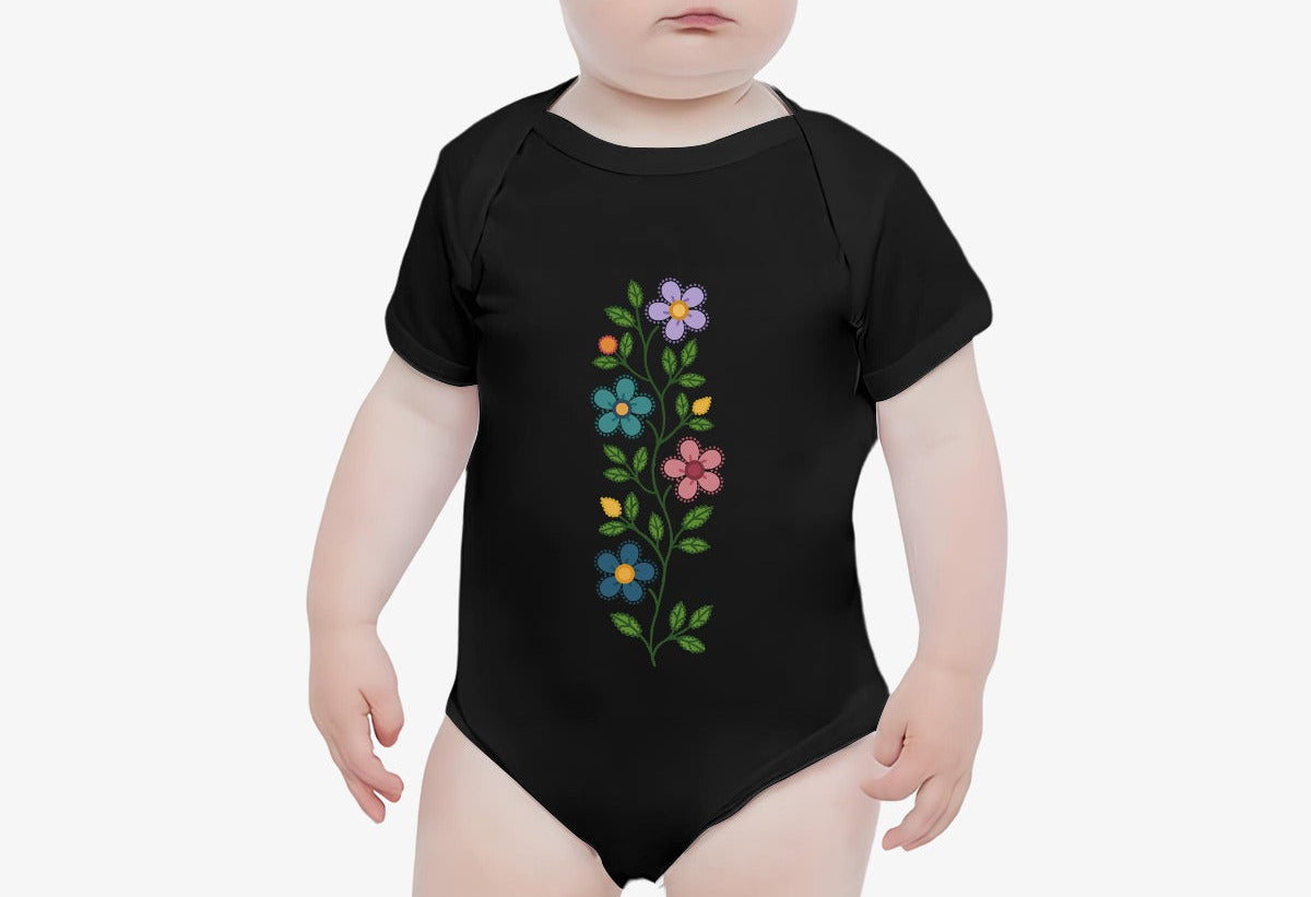 Métis Dotted Floral Cotton Baby Onesie