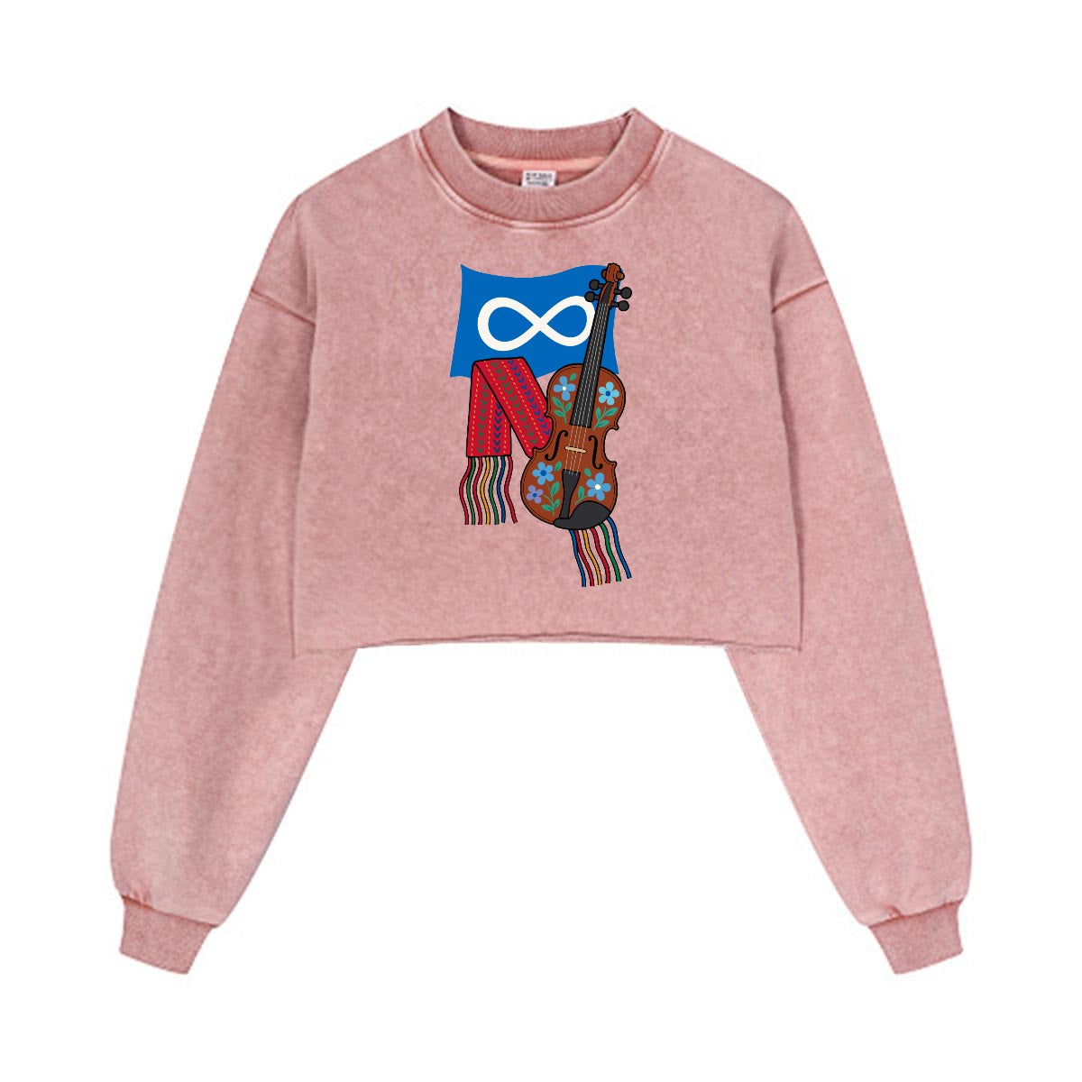 Métis Fiddle Cropped Distressed Sweatshirt
